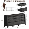 thumbnail image 2 of 9 Drawers Dresser for Bedroom, 59" Wide Wood Chest of Drawers with Charging Station & Beveled Design, Modern Triple Long Dresser Storage Organizer for Bedroom Living Room Closet, Matte Black, 2 of 8