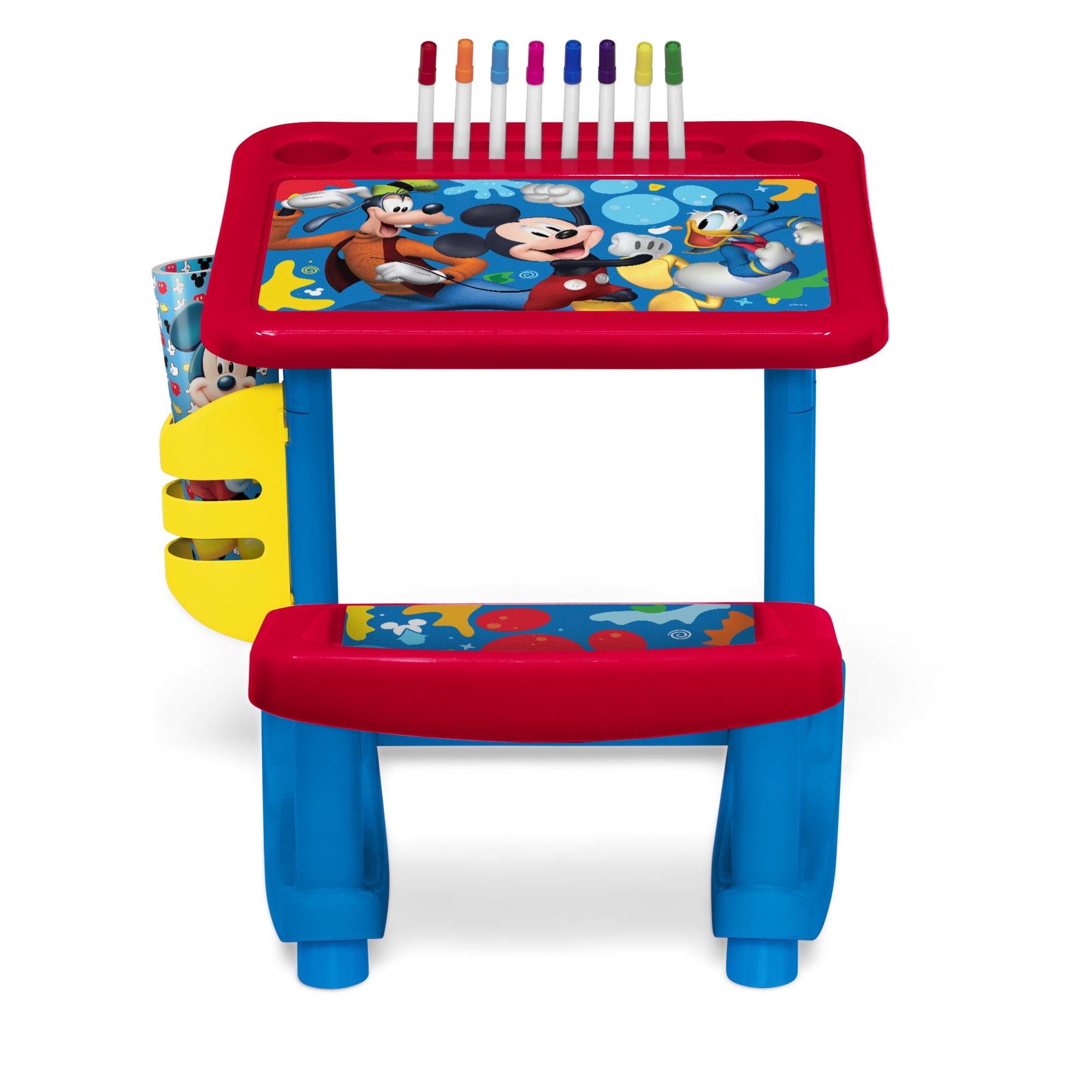 Disney Mickey Mouse Draw and Play Desk by Delta Children – Includes 10 Markers and Coloring Book, Blue