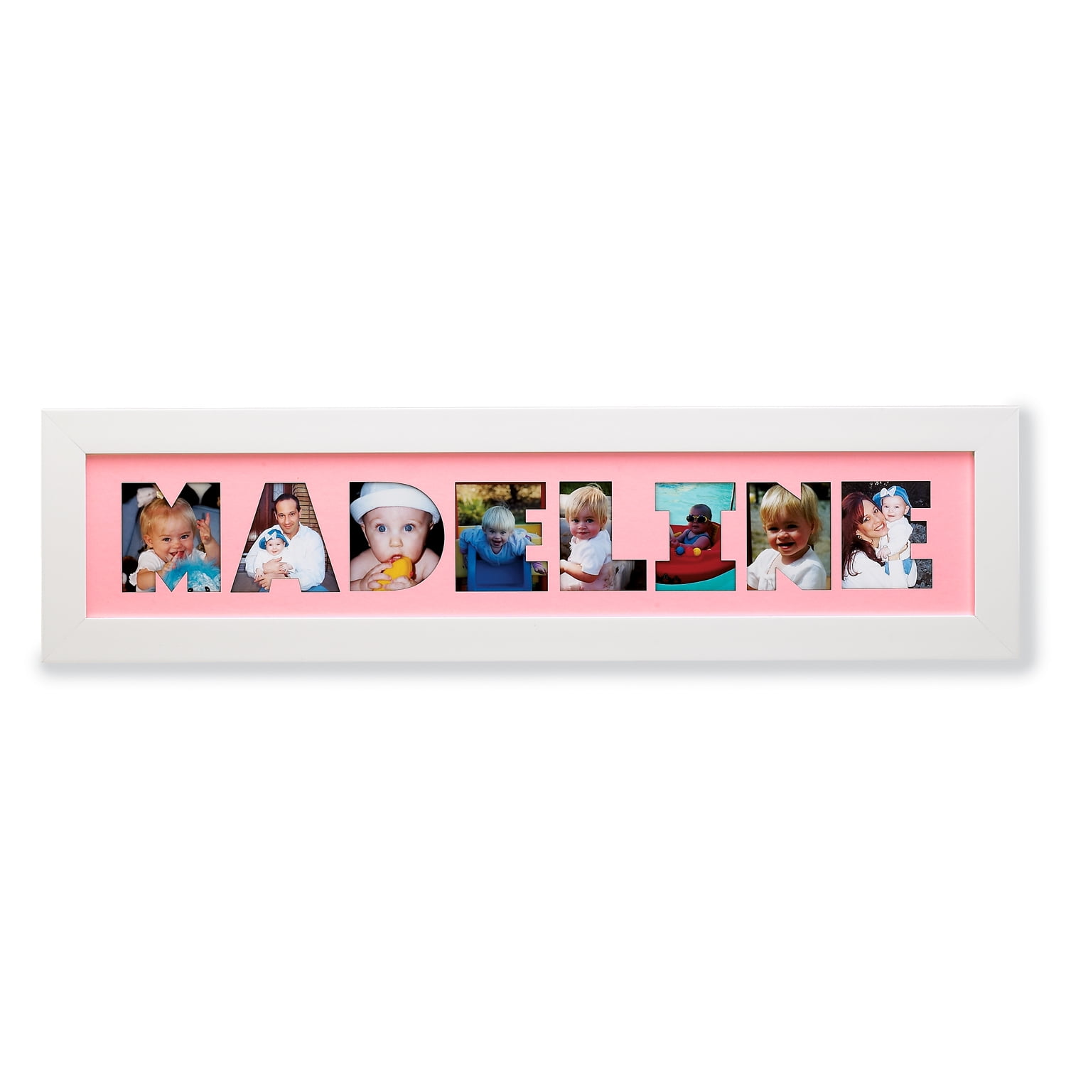 Personalized Name Frame Photo Collage Pink