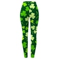 thumbnail image 4 of BOOMILK Leggings for Women St. Patrick's Day Shamrock Print Trendy High Waist Workout Leggings Slim Stretch Yoga Pants Green, 4 of 6