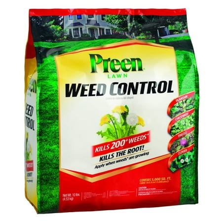 Preen Lawn Weed Control, 10 lb bag covers 5,000 sq