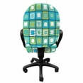 thumbnail image 3 of Abstract Office Chair Slipcover, Modern Geometric Pattern with Nested Quirky Rectangles in Aqua Color Palette, Protective Stretch Decorative Fabric Cover, Standard Size, Multicolor, by Ambesonne, 3 of 5