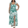 thumbnail image 2 of Raviya Womens Plus Floral Print Summer Cover-Up Green 2X New, 2 of 3