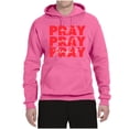 thumbnail image 2 of Wild Bobby, Pray On It Pray Over It Pray Through It Inspirational/Christian Unisex Graphic Hoodie Sweatshirt, Neon Pink, XX-Large, 2 of 6