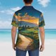 thumbnail image 4 of Balery Sunflowers At Sunset Camisas hawaianas de manga corta para hombre, camisas playeras de corte holgado, camisas de vacaciones con botones,Small, 4 of 7