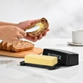 thumbnail image 6 of Ustris NEW Butter Dish With Cover And Knife,Food Grade Plastic Butter Holder With Lid For Countertop,Black Dishwasher Safe Butter Storage Container, 6 of 7