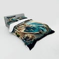 thumbnail image 2 of Ambesonne Fantasy World Bedding Set 4 Pcs, Balcony to the Ocean, Queen, Dark Turquoise and Ecru, 2 of 2