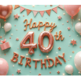 thumbnail image 4 of Glitter Design Happy Birthday Banner Decorative Balloons 40th Birthday Party Supplies for Milestone Celebration Adult Parties Indoor Decor, 4 of 8