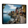 thumbnail image 3 of Designart "Alesund Germany's Lakeside City" Oversized Landscapes Framed Wall Art - Traditional Grey Germany Entryway Framed Wall Art Print, 3 of 7
