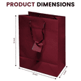 thumbnail image 4 of Novel Box 10 Pack Burgundy Gift Bags with Handles 8x4x10 Inch - Shopping Bag for Birthday Business, 4 of 8