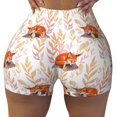 thumbnail image 2 of Uemuo Cute Sleepy Fox Pattern Women Workout Impact Shorts Scrunch Butt Lifting Gym Shorts Seamless Booty Biker Shorts-Medium, 2 of 8