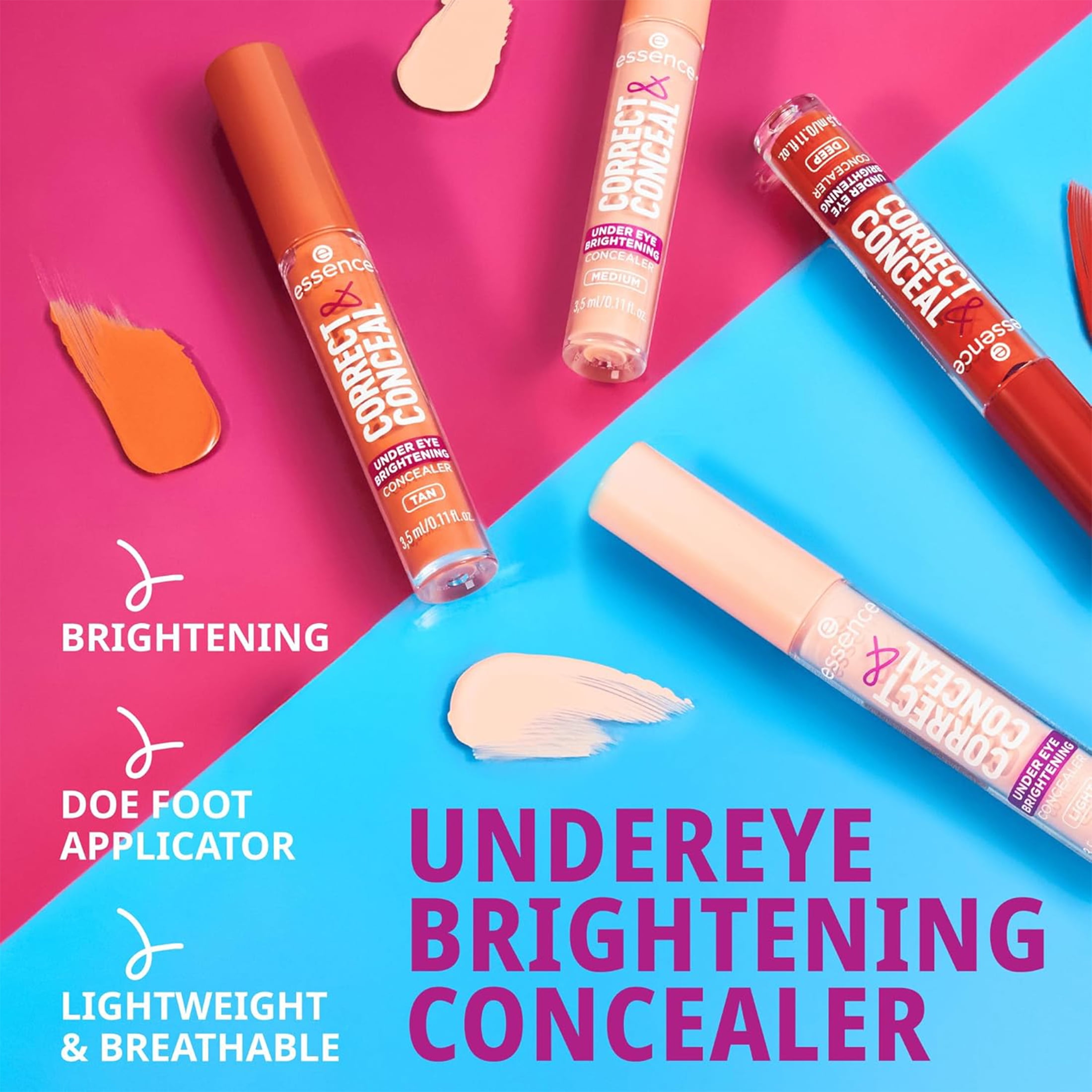 essence Correct & Conceal Under Eye Brightening Concealer, 30 Tan