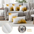 thumbnail image 6 of Orange Outdoor Waterproof Pillow Covers, Boho Modern Floral Abstract Ombre Leaf White Decorative Rectangle Throw Pillowcase Sofa Cushion Sham for Patio/Couch/Chair, 20"x12" 2 Pack, 6 of 8