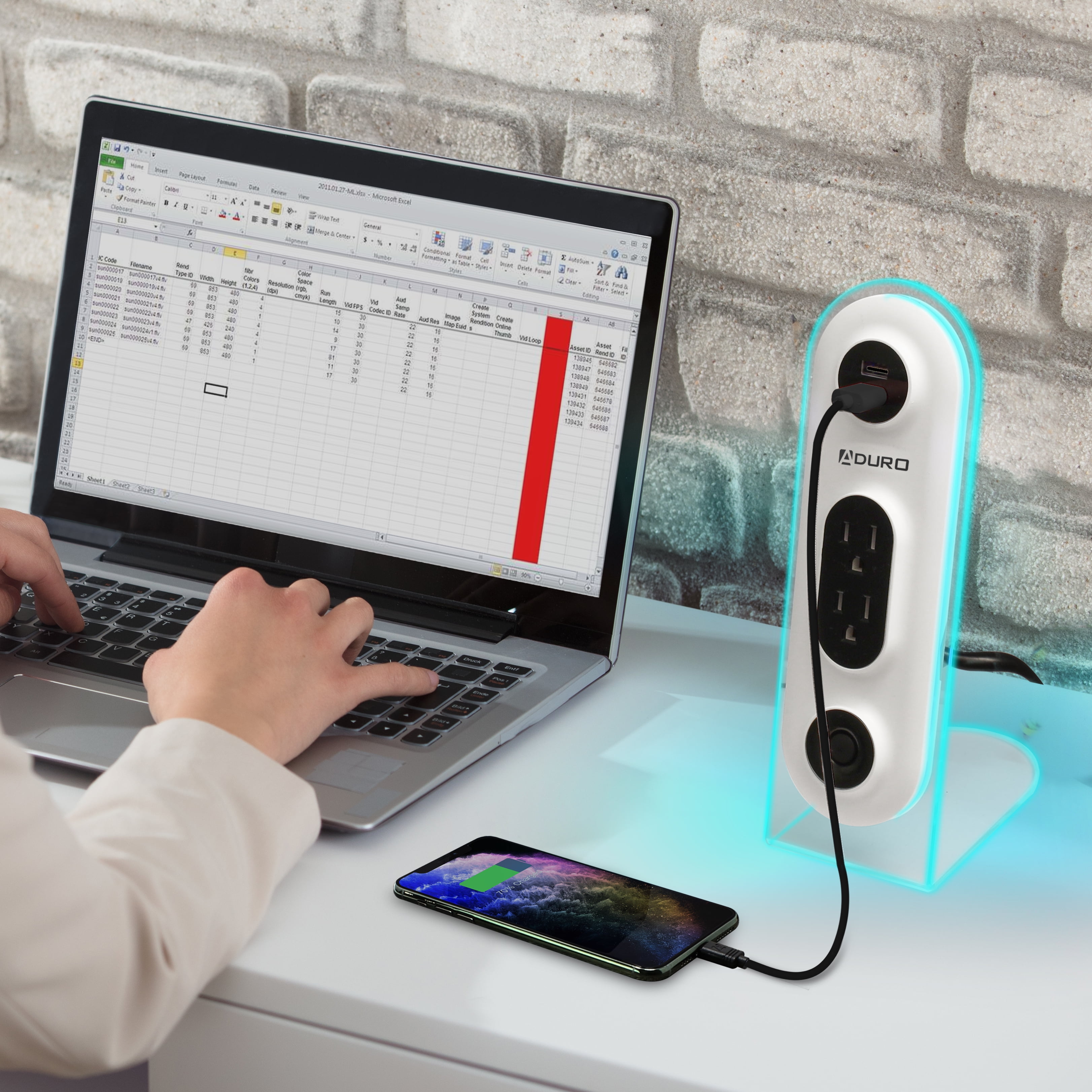 Aduro Surge Dual USB Surge Desktop Charging Station Home Office Smart Charger