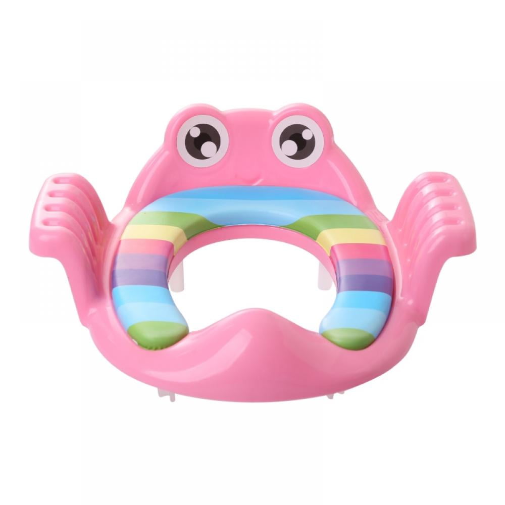 Cartoon Frog Potty Training Seat For Kids Boys Girls Toddlers Toilet Seat With Cushion Handles Backrest