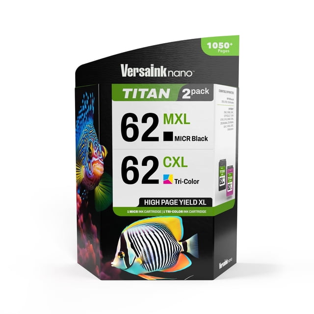 Cartucho de tinta VersaInk 62 MXL Titan Magnético, paquete de 2