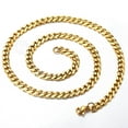 thumbnail image 3 of 3/5/7/9/11mm Wide 18"-24" Mens Stainless Steel Gold Tone Chain Cuban Curb Necklace, 3 of 5