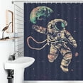 thumbnail image 4 of Space Astronaut Shower Curtain Modern Home Bathroom Bathtub Decor Waterproof Fabric with 12PCS Hooks, 4 of 8