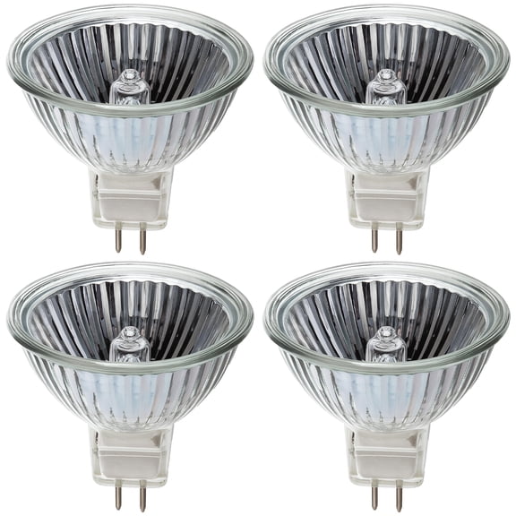 OHLECTRIC MR11 Halogen Spot Light Bulb Down Reflector Lamp (4-Pack) 11⁄8 inches 35W 12V 2 Prong 1.375" Stove Hood Range Lighting Warm White 35 Watt GU4 Dimmable Replacement GL Fiber Optic BAB C
