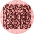 thumbnail image 1 of Ahgly Company Indoor Round Oriental Red Traditional Area Rugs, 6' Round, 1 of 4
