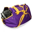 thumbnail image 3 of DALIX 24" The Dagger Basketball Duffle Bag Sports Shoe Ball Holder Duffel w Shoulder Strap and Water Bottle Holder in Purple Gold, 3 of 5