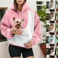 thumbnail image 2 of shoper Women's Outfits with Cat Pocket, Funny Hoodies Pouch Hoodie for Women Kangaroo Pocket Dog Pouch Sweatshirts Breathable Pet Carry Bag Pullover Animal Holder Long Sleeve Tops, 2 of 7