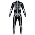 thumbnail image 3 of Kids Halloween Skeleton Print Outfits Toddlers Skeleton Jumpsuit for Party, 3 of 5