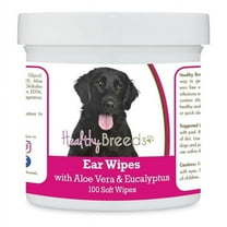 Healthy Breeds 192959823684 Flat Coated Retriever Ear Cleaning Wipes with Aloe & Eucalyptus for Dogs - 100 Count