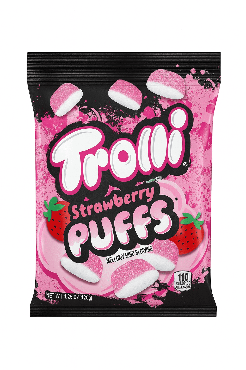 (3 pack) Trolli Strawberry Puffs Gummy Candy, 4.25 Oz., 12 Count
