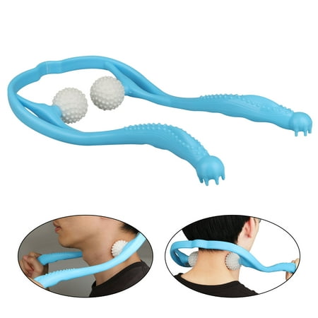 TSV Neck Massager Shiatsu Deep Tissue Dual Trigger Point Shoulder Massager for Muscle Pain Relief, Ergonomic Handle Design, Lightweight &