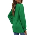 thumbnail image 4 of UVN Long Sleeve Shirts for Women Blouse Casual Puff Sleeve Crewneck Fall Shirt Tunic Tops, 4 of 9