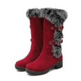 thumbnail image 1 of Womens Suede Snow Boots Mid-calf Winter Shoes _ai, 1 of 5