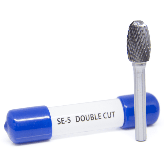 SE-5 Oval/Egg Shape - Premium Double Cut Tungsten Carbide Burr 1/4" Shank