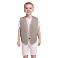 thumbnail image 2 of TOPTIE Kid Volunteer No-Button Child Vest Waistcoat Party Vests 5 Packs-Khaki-M, 2 of 5