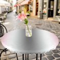 thumbnail image 6 of Pink Grey Round Tablecloth for 36-44 Inch Tables, Fitted Table Cover with Elastic Edge, Gray Farmhouse Modern Rustic Waterproof Outdoor Table Cloth Protector for Patio Garden Dinner Picnic, 6 of 9