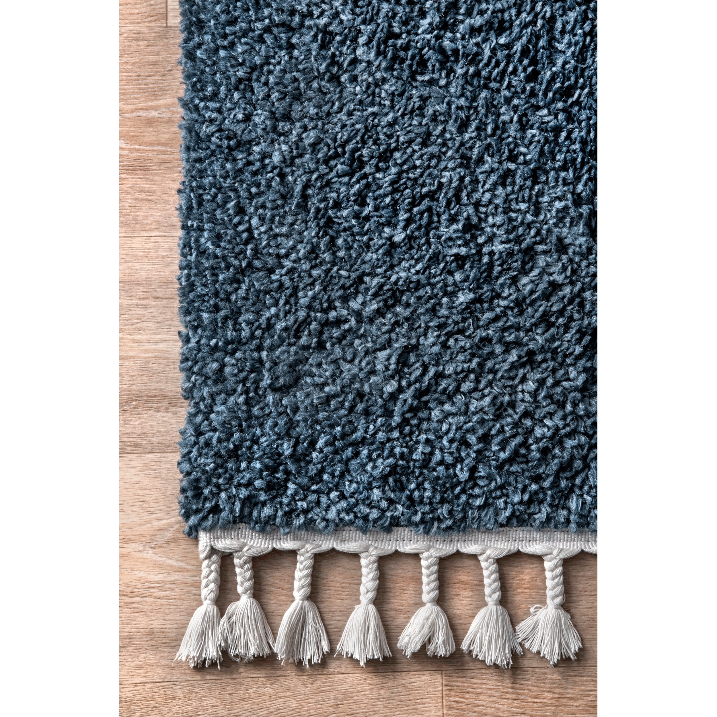 nuLOOM Neva Modern Tasseled Shag Navy 2' x 3' Modern Area Rug