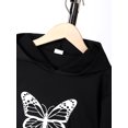 thumbnail image 5 of Mikrdoo Butterfly Print Pullover Hoodie & Elastic Pants (Big Girls), 2-Piece Set, Sizes 8Y-11-12Y, 5 of 7