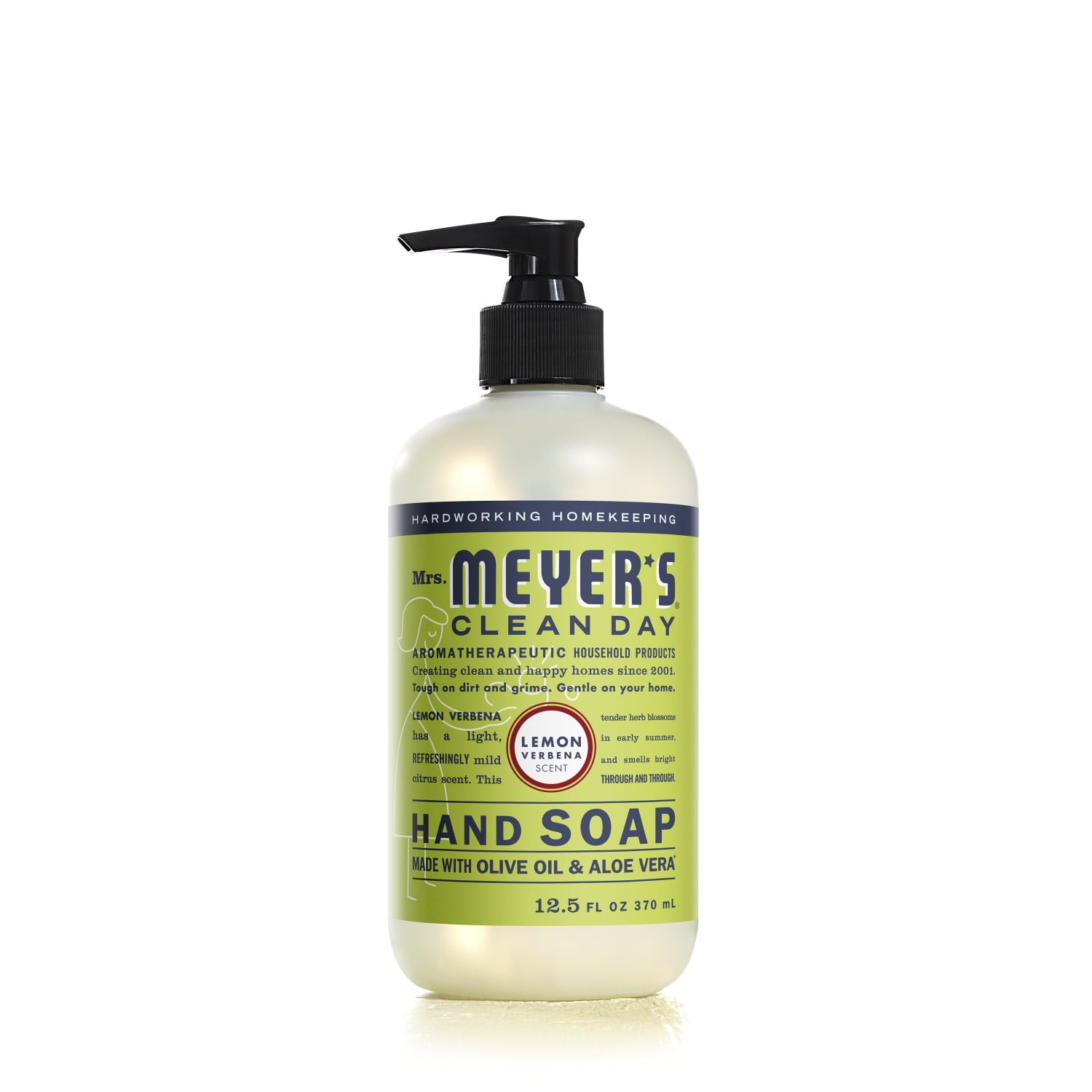 (4 pack) Mrs. Meyer's Clean Day Liquid Hand Soap, Lemon Verbena Scent, 12.5 Ounce Bottle