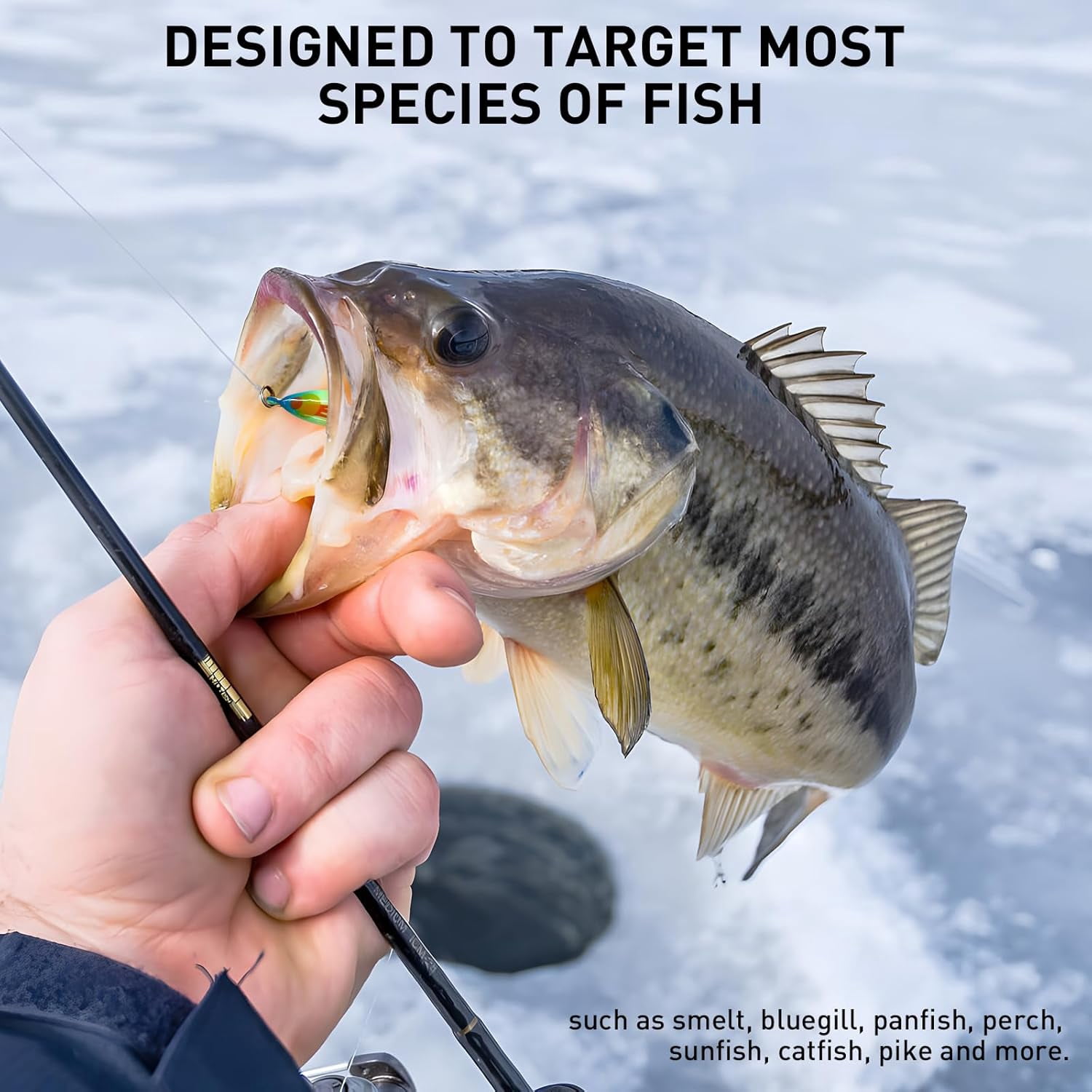 THKFISH Ice Fishing Lures Ice Fishing Jigs Ice Fishing Gear Hard Fishing Lures and Jigs Walleye Ice Fishing Kit Crappie Panfish Pike Jigs,40PCS