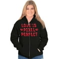 thumbnail image 5 of Love Pixel Perfect Valentines Day Zip Hoodie Sweatshirt Women Brisco Brands X, 5 of 6