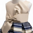 thumbnail image 3 of FAHXNVB Girls Mesh Tulle Dresses Sleeveless Stripe Bow A Line Dress for Wedding Birthday Party Fashion Casual Princess Dress 2-10 Years, 3 of 7