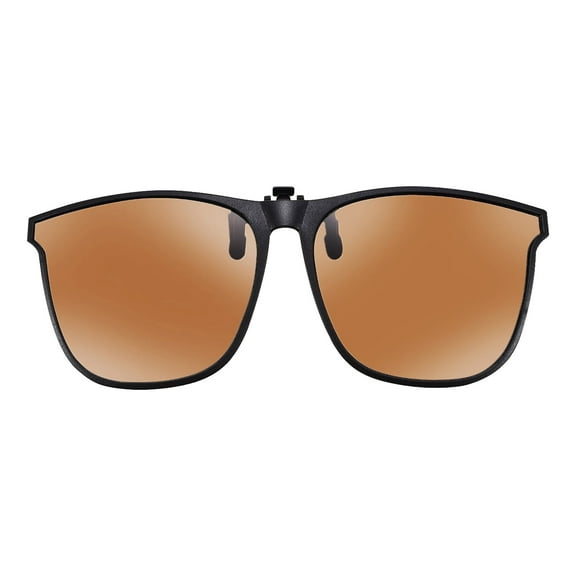 AFUO Polarized Glasses Lightweight Flip Up Sunglasses Clip-on Sunglasses for Prescription Glasses Gray Dark/Green/Brown