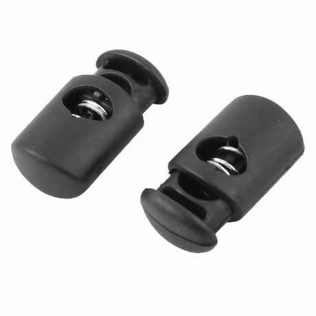 Outdoor Bungee Plastic Single Hole Cord Lock Toggle Stop Slider Black 30pcs