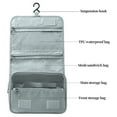 thumbnail image 5 of Large Hanging Toiletry Bag | Travel Cosmetic Organizer for Men & Women | 9.45x9.45x3.94in | Water-Resistant Polyester | Multiple Compartments | Blue/Gray/Beige, 5 of 6