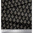 thumbnail image 2 of Soimoi Black Cotton Duck Fabric Floral Block Printed Craft Fabric by the Yard 42 Inch Wide, 2 of 3