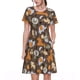 thumbnail image 1 of Disketp Cute Lion Tiger para Vestido de Manga Corta para Mujeres, Vestidos de Verano para Mujeres, Casual y Holgado para la Playa, 1 of 6