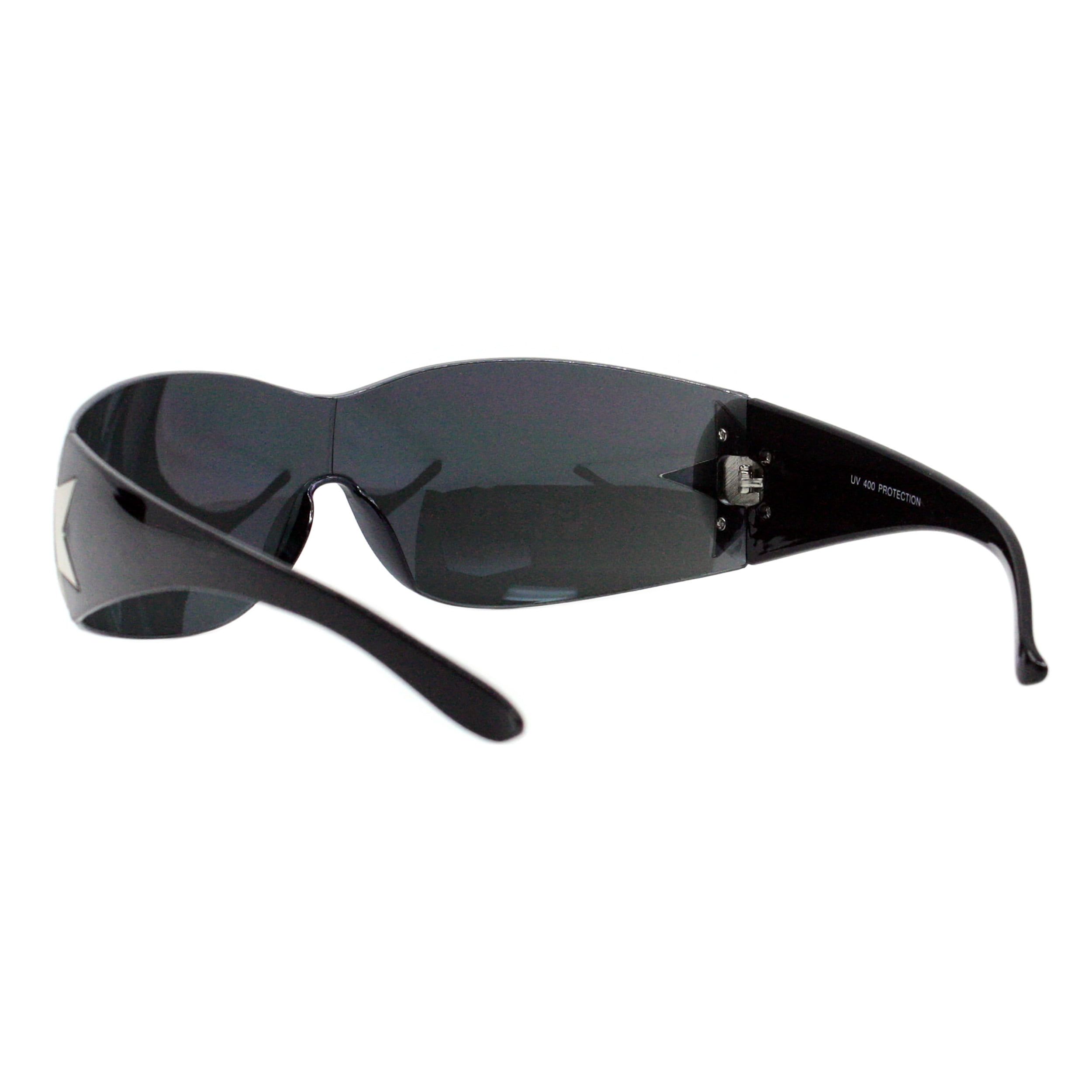 Womens Sunglasses Rimless Rectangle Shield Wrap Around Star  display picture 1