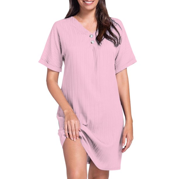 WILLBEST Vestidos Floreados Para Mujer Cuello En V Color Sólido 2025 Cómodo Casual Vestido Con Botones