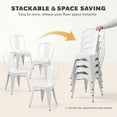 thumbnail image 5 of VINEEGO Metal Dining Chair Indoor-Outdoor Use Stackable Classic Trattoria Chair Fashion Dining Metal Side Chairs for Bistro Cafe Restaurant Set of 4 (White), 5 of 6