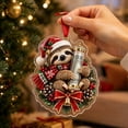 thumbnail image 4 of Christmas Cash Gift Holder Ornament with 2D Acrylic Sloth Design, Single Piece, Red and Green, for Christmas Tree, 4 of 6
